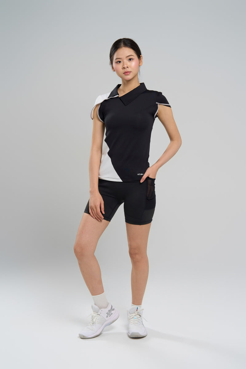 Kỳ Lân - Asian Activewear Dynasty Polo - Black Lotus