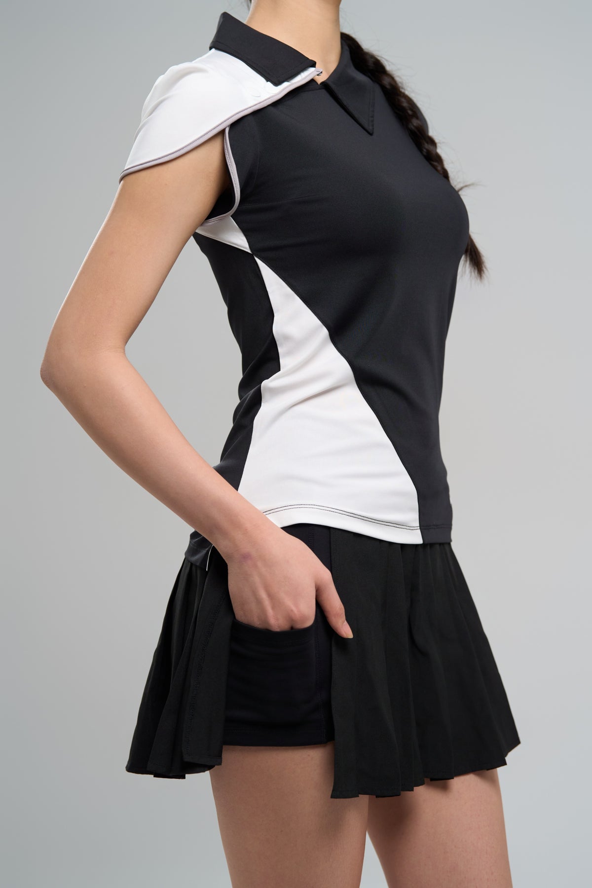 Kỳ Lân - Asian Activewear Dynasty Polo - Black Lotus