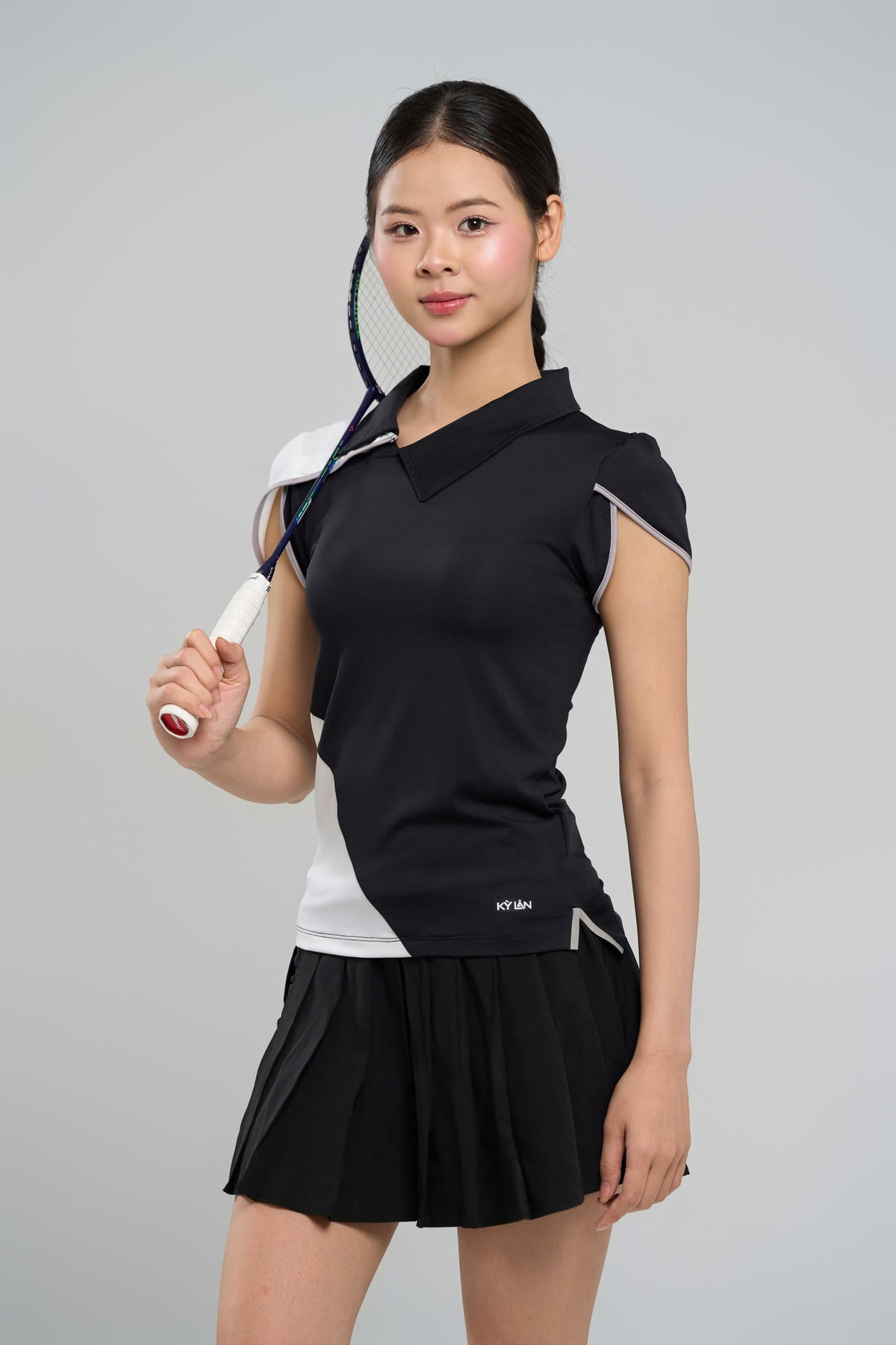 Kỳ Lân - Asian Activewear Dynasty Polo - Black Lotus