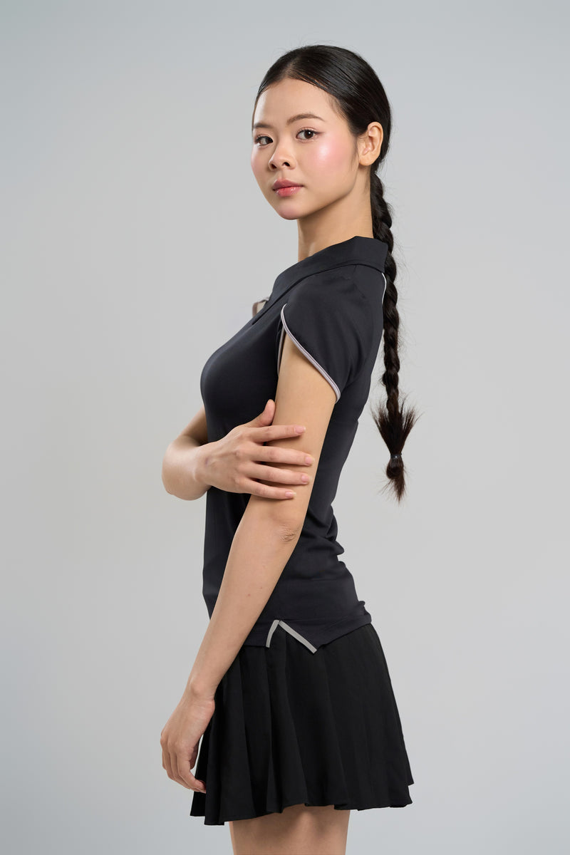 Kỳ Lân - Asian Activewear Dynasty Polo - Black Lotus