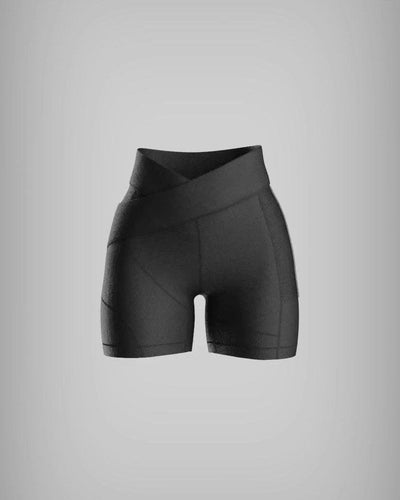 Kỳ Lân - Asian Activewear Flow Biker Shorts - Black Lotus
