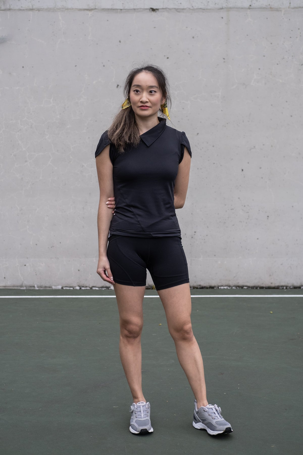 Kỳ Lân - Asian Activewear Flow Biker Shorts - Black Lotus