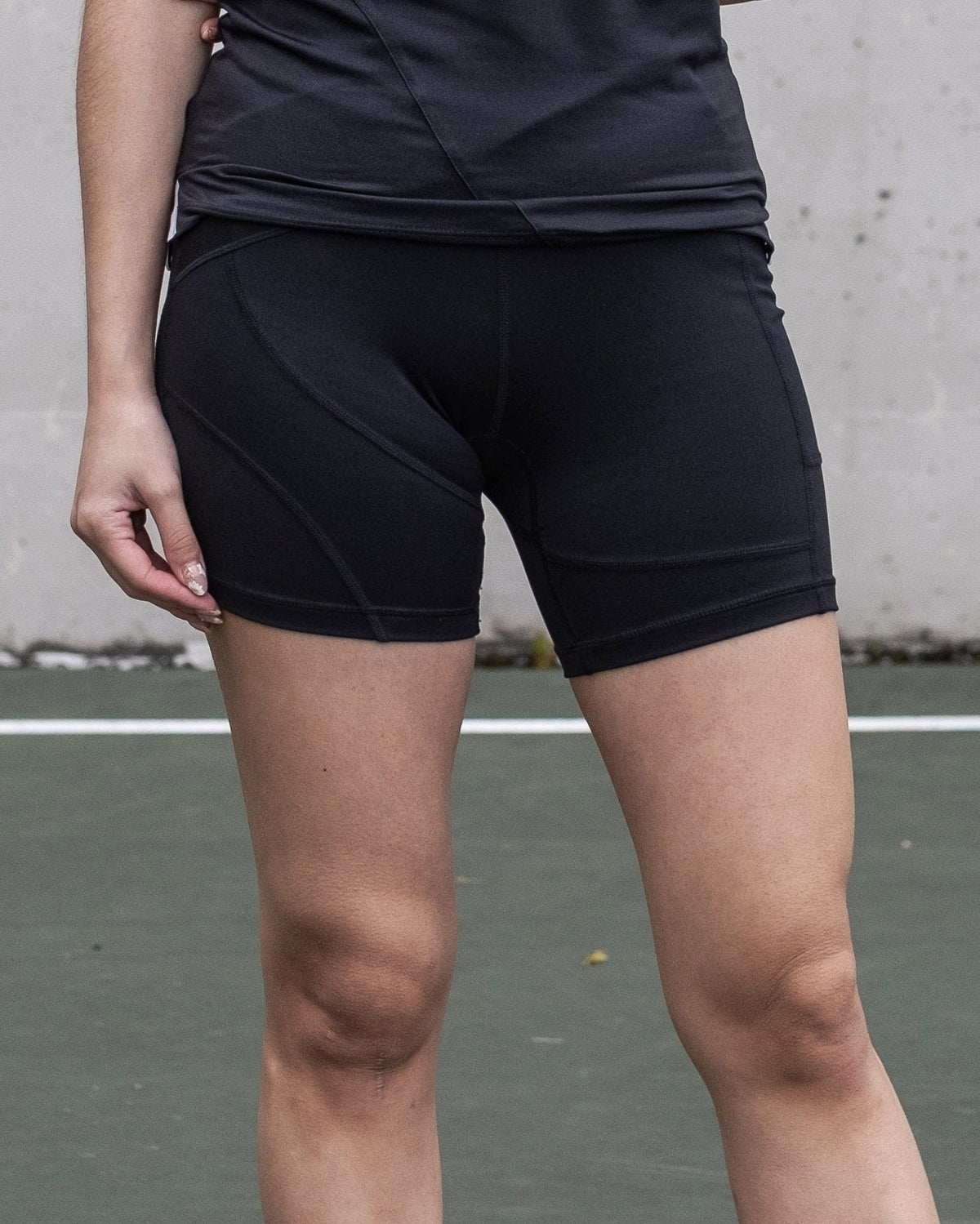 Kỳ Lân - Asian Activewear Flow Biker Shorts - Black Lotus