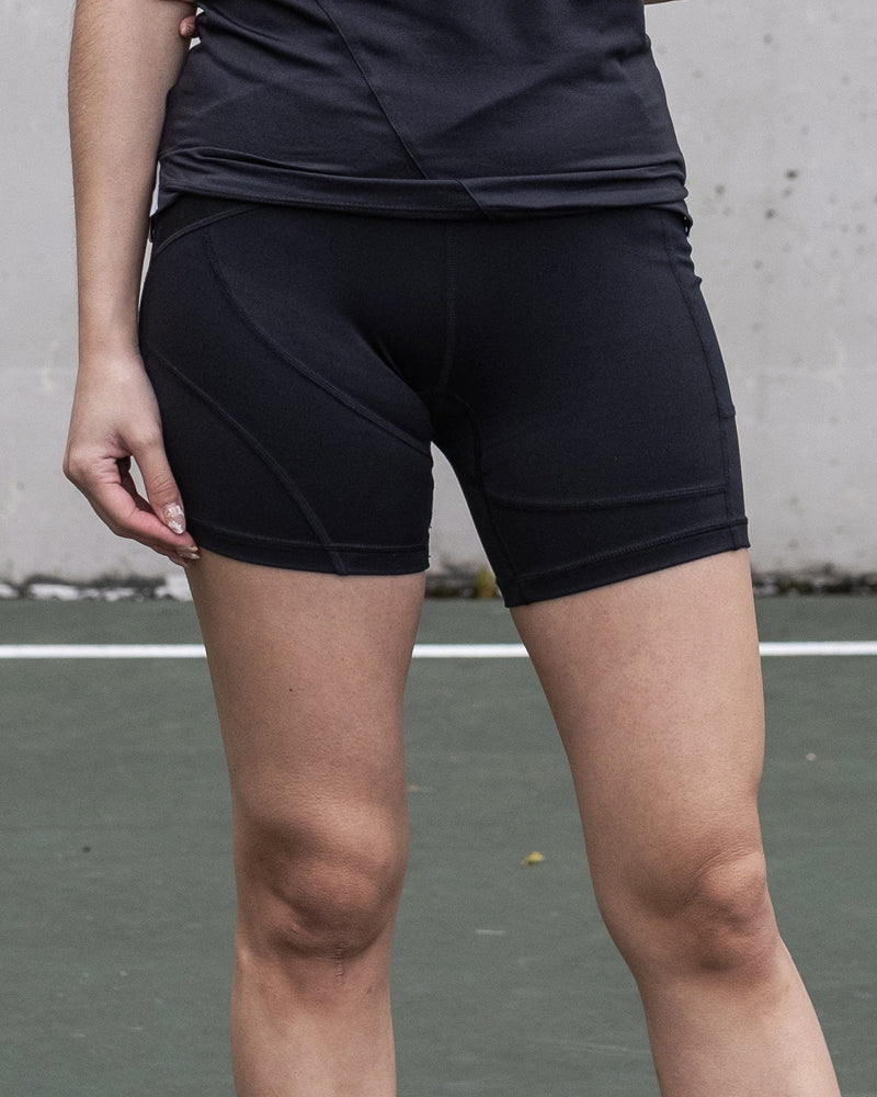 Kỳ Lân - Asian Activewear Flow Biker Shorts - Black Lotus
