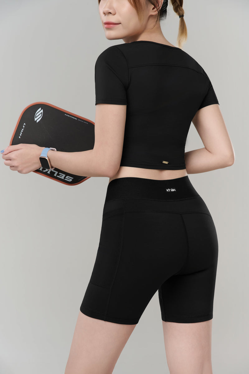 Kỳ Lân - Asian Activewear Flow Biker Shorts - Blossom