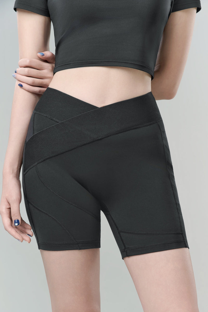 Kỳ Lân - Asian Activewear Flow Biker Shorts - Black Lotus