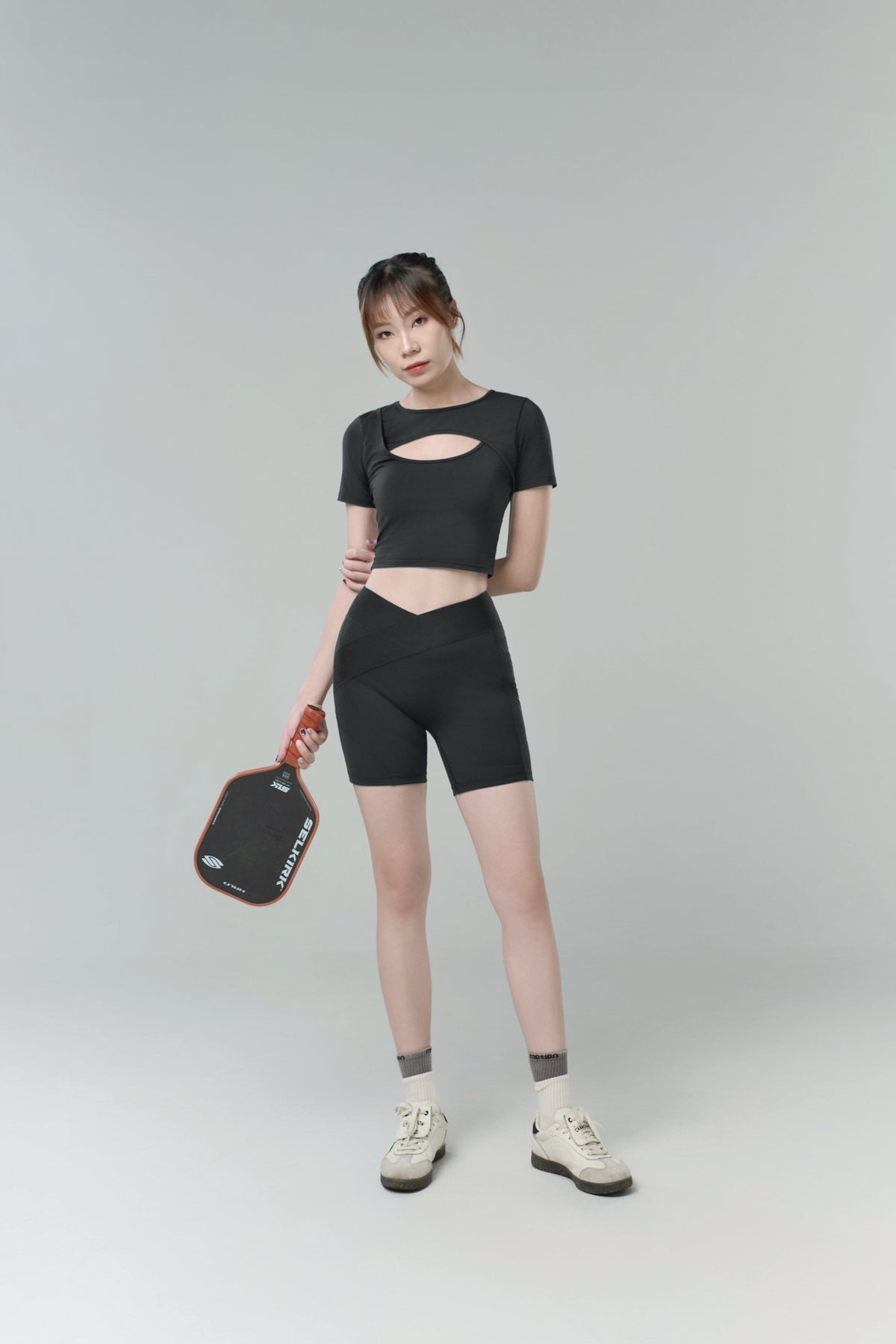 Kỳ Lân - Asian Activewear Flow Biker Shorts - Black Lotus