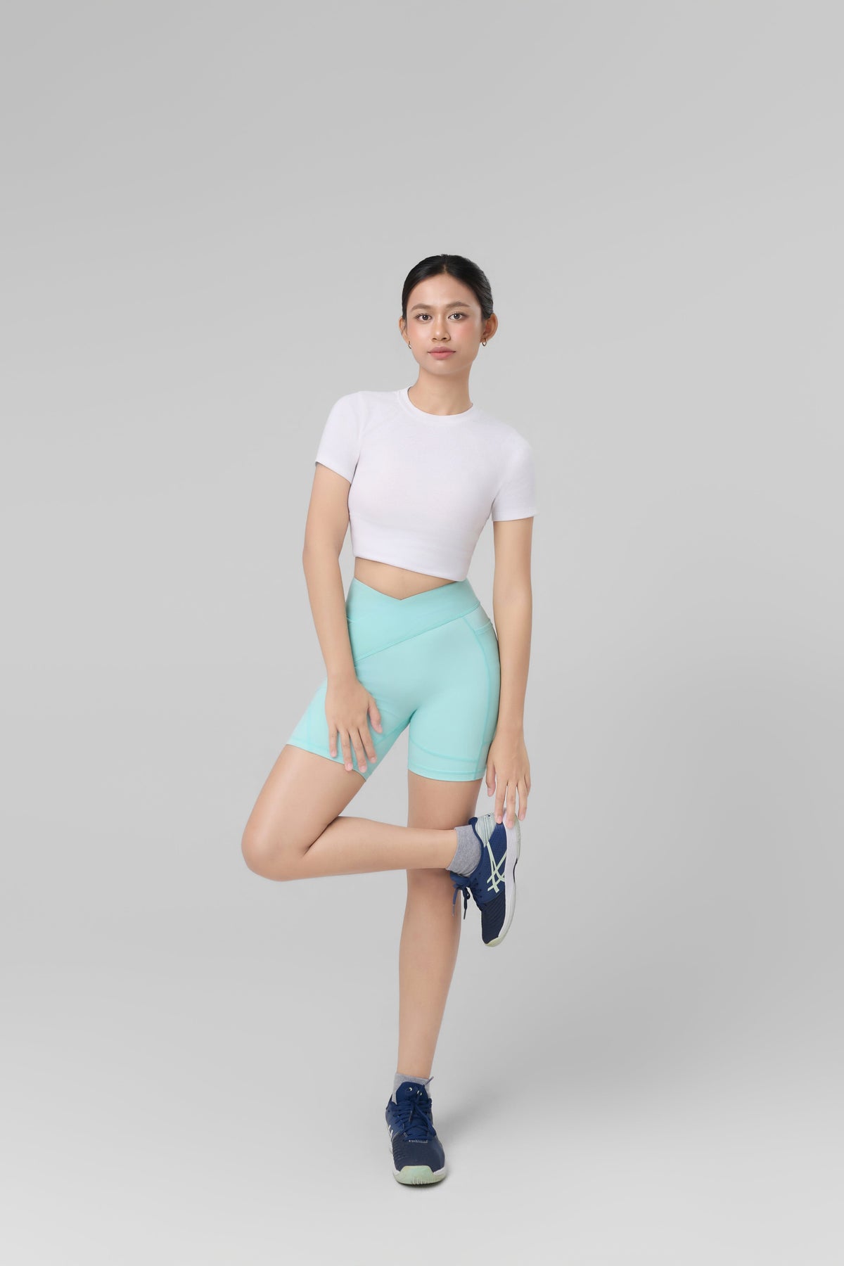 Kỳ Lân - Asian Activewear Flow Biker Shorts - Mint