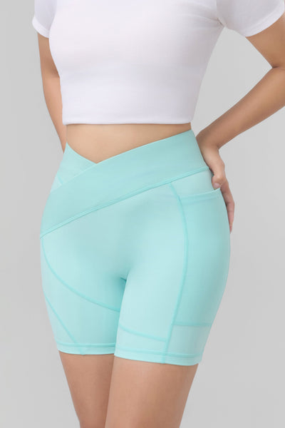 Kỳ Lân - Asian Activewear Flow Biker Shorts - Mint