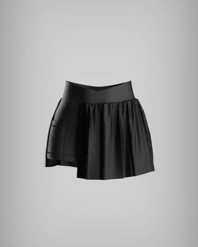 Kỳ Lân - Asian Activewear Harmony Skort - Black Lotus