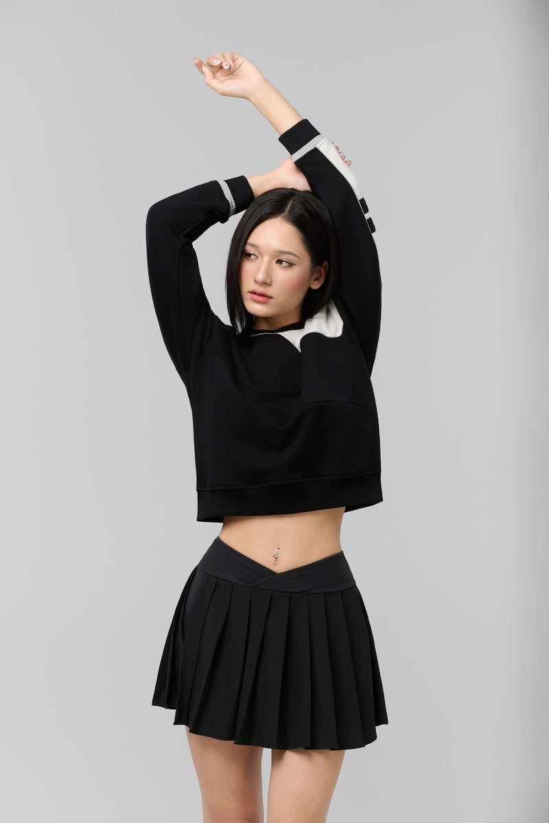 Kỳ Lân - Asian Activewear Harmony Skort - Black Lotus