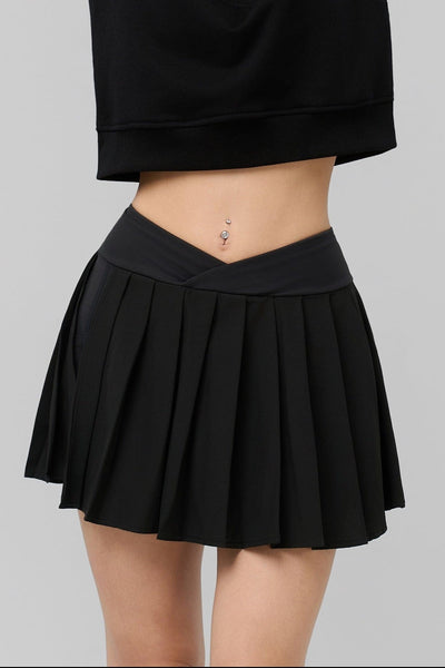 Kỳ Lân - Asian Activewear Harmony Skort - Black Lotus