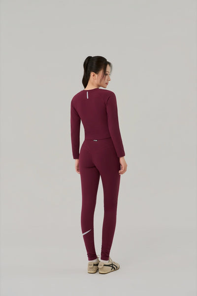 Kỳ Lân - Asian Activewear Long Sleeve Shirt Lotus Long Sleeve - Wine