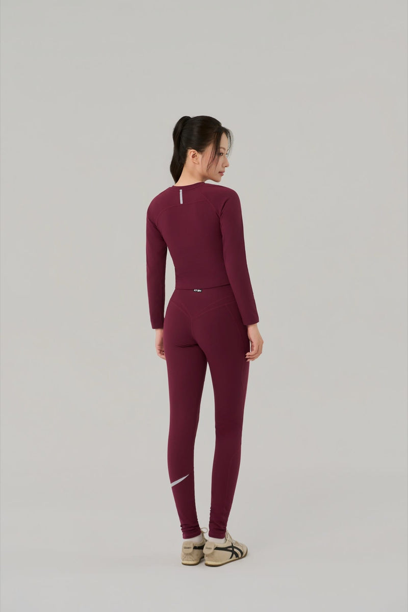 Kỳ Lân - Asian Activewear Long Sleeve Shirt Lotus Long Sleeve - Wine