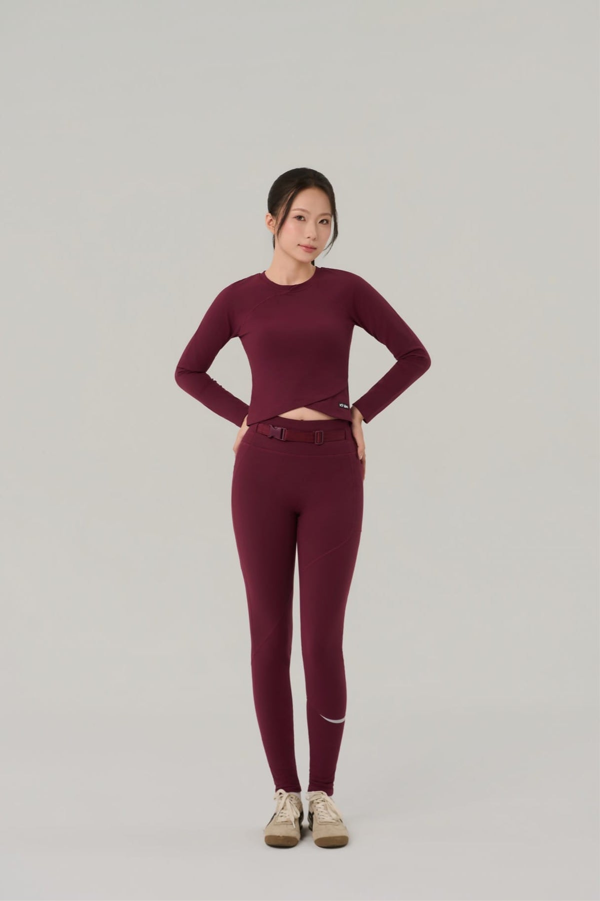 Kỳ Lân - Asian Activewear Long Sleeve Shirt Lotus Long Sleeve - Wine