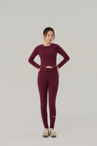 Kỳ Lân - Asian Activewear Long Sleeve Shirt Lotus Long Sleeve - Wine