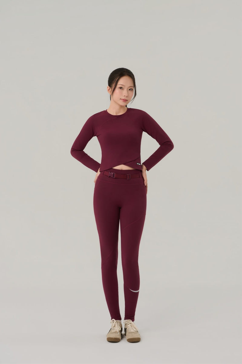 Kỳ Lân - Asian Activewear Long Sleeve Shirt Lotus Long Sleeve - Wine