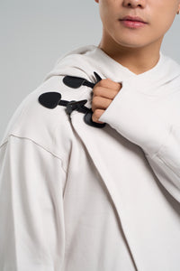 Kỳ Lân - Asian Activewear Sanctuary Hoodie - Chalk