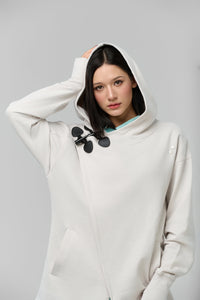 Kỳ Lân - Asian Activewear Sanctuary Hoodie - Chalk - Women