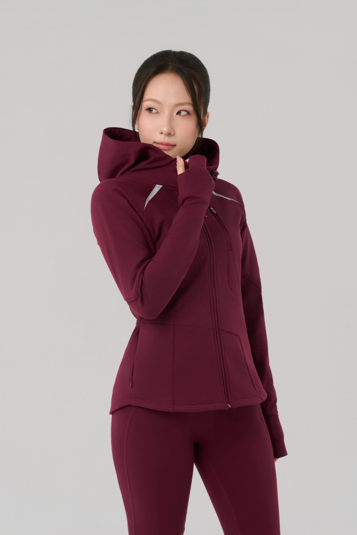 Kỳ Lân - Asian Activewear Zip Up Hoodie/Jacket Sentry Jacket - Wine