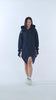 woman wearing blue hoodie